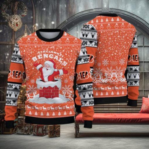 Cincinnati Bengals Fans Santa Claus Pattern Ugly Christmas Sweater Gift