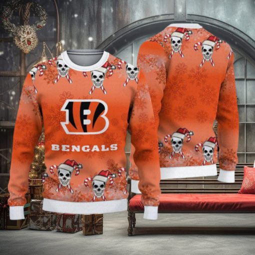 Cincinnati Bengals Fans Skull Cookies Ugly Christmas Sweater