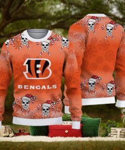 Cincinnati Bengals Fans Skull Cookies Ugly Christmas Sweater