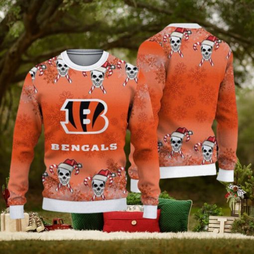 Cincinnati Bengals Fans Skull Cookies Ugly Christmas Sweater