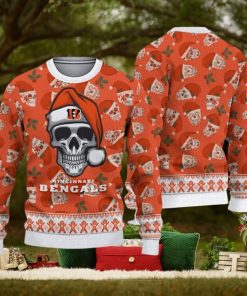 Cincinnati Bengals Fans Skull Sleigh Knitted Christmas Sweater