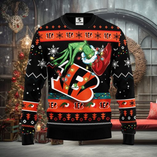 Cincinnati Bengals Grinch Christmas Ugly Sweater