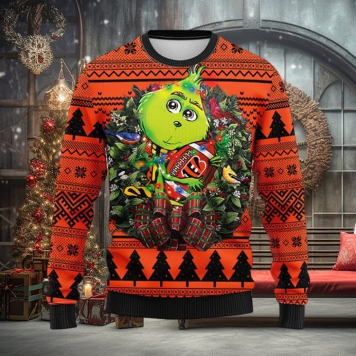 Cincinnati Bengals Grinch Hug Christmas Ugly Sweater