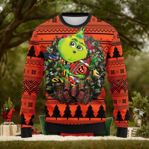 Cincinnati Bengals Grinch Hug Christmas Ugly Sweater