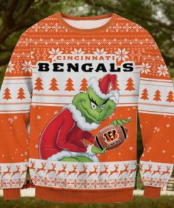 Cincinnati Bengals Grinch Orange Color Ugly Christmas Sweaters