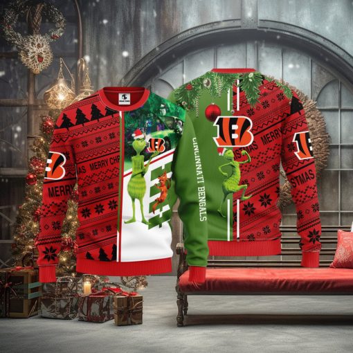 Cincinnati Bengals Grinch & Scooby Doo Christmas Ugly Sweater 1