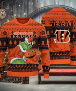 Cincinnati Bengals Grinch Ugly Christmas Sweater