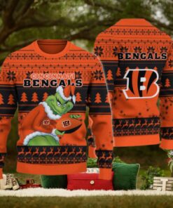 Cincinnati Bengals Grinch Ugly Christmas Sweater