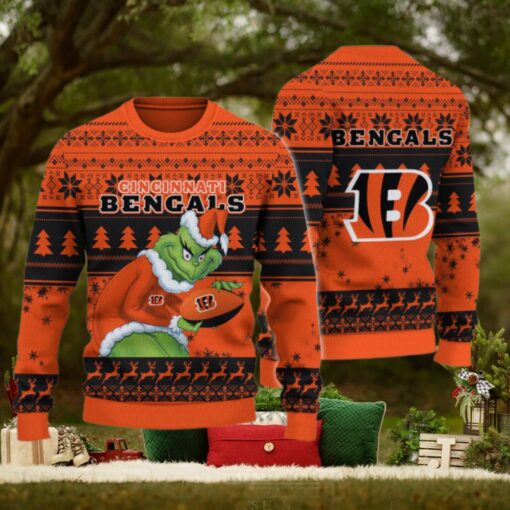 Cincinnati Bengals Grinch Ugly Christmas Sweater