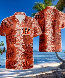 Cincinnati Bengals Hibiscus Flower Orange Summer Beach Hawaiian Shirt