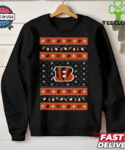 Cincinnati Bengals Holiday Lights Sweater Long Sleeve T Shirt