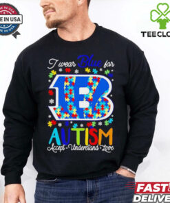 Cincinnati Bengals I wear blue for Autism accept understand love shirt