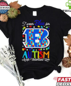 Cincinnati Bengals I wear blue for Autism accept understand love shirt