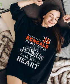 Cincinnati Bengals In My Vien Jesus In My Heart Logo Shirt