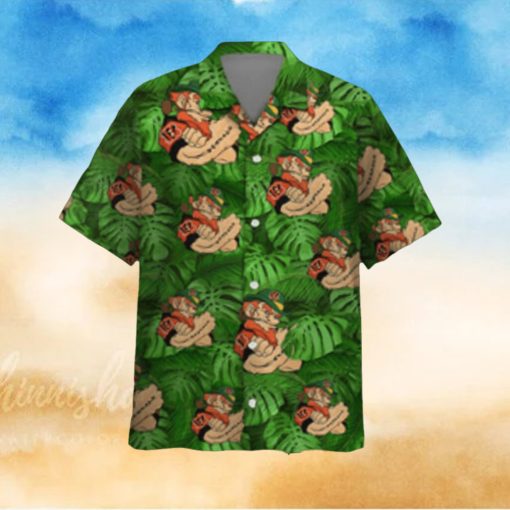 Cincinnati Bengals Leprechaun St Patricks Day Button Up Hawaiian Shirt