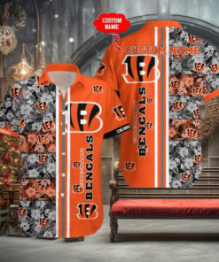 Cincinnati Bengals Logo NFL Men Hawaiian Shirt Football Team Custom Gifts Ultimate Fan Gift
