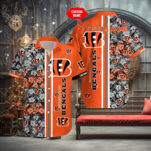 Cincinnati Bengals Logo NFL Men Hawaiian Shirt Football Team Custom Gifts Ultimate Fan Gift