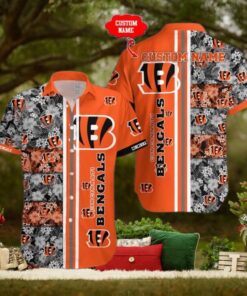 Cincinnati Bengals Logo NFL Men Hawaiian Shirt Football Team Custom Gifts Ultimate Fan Gift