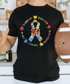 Cincinnati Bengals Love Support Educate Advocate Accept Autism Awareness Shirt