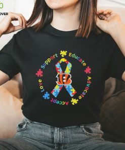 Cincinnati Bengals Love Support Educate Advocate Accept Autism Awareness Shirt