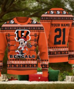 Cincinnati Bengals Mickey Mouse Santa Ugly Christmas Sweater