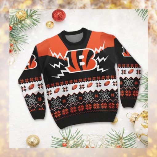Cincinnati Bengals NFL Football Team Logo Symbol 3D Ugly Christmas Sweater Shirt Apparel For Men And Women On Xmas Days