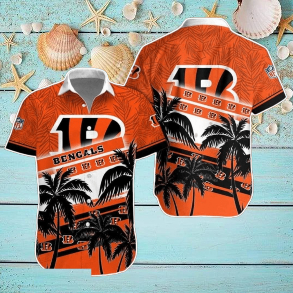 Cincinnati Bengals NFL Hawaiian Shirt Palm Trees Pattern New Design For Fans Cincinnati Bengals NFL Hawaiian Shirt Palm Trees Pattern New Design For Fans