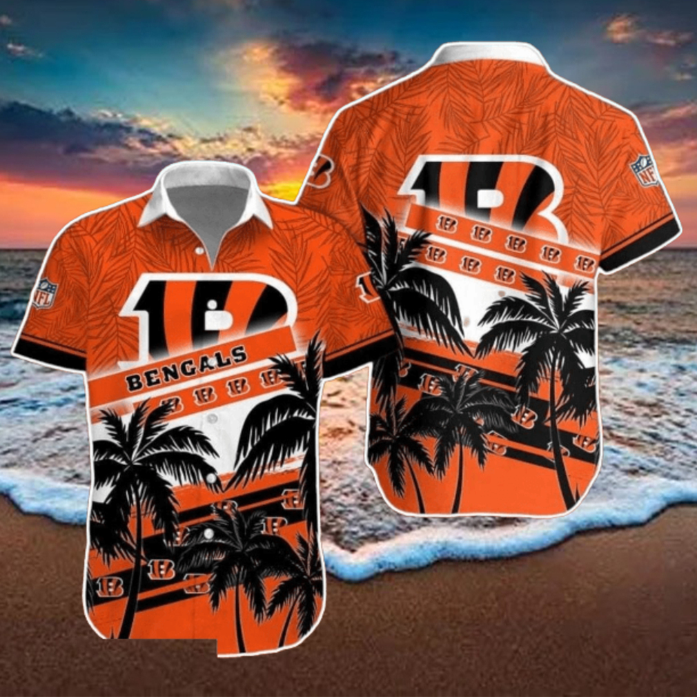 Cincinnati Bengals NFL Hawaiian Shirt Palm Trees Pattern New Design For Fans Cincinnati Bengals NFL Hawaiian Shirt Palm Trees Pattern New Design For Fans