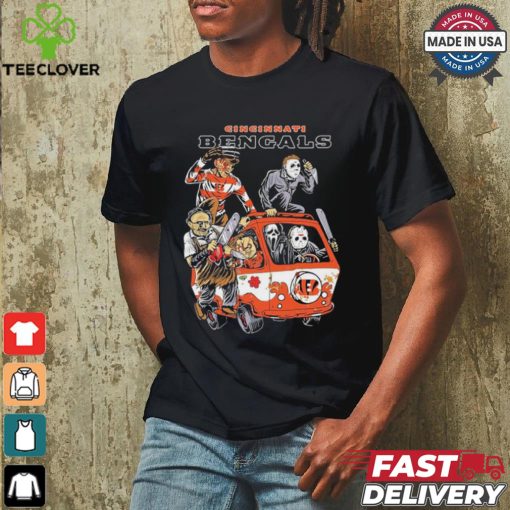 Cincinnati Bengals NFL Horror Characters Movie Hippie Halloween Shirt