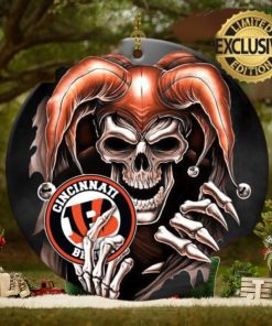 Cincinnati Bengals NFL Skull Joker Christmas Tree Decorations Ornament
