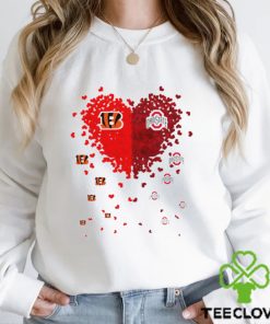 Cincinnati Bengals Ohio State Buckeyes logo hearts sport gift hoodie, sweater, longsleeve, shirt v-neck, t-shirt