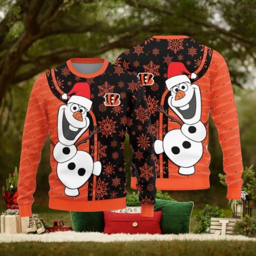 Cincinnati Bengals Olaf Christmas Funny Knitted Sweater
