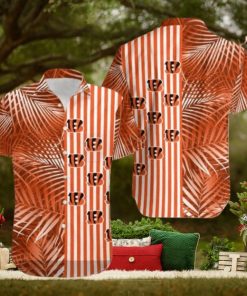 Cincinnati Bengals Palm Leaves And Stripes NFL Gift For Fan Hawaiian Shirt