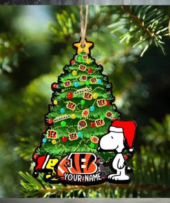 Cincinnati Bengals Personalized Your Name Snoopy And Peanut Ornament Christmas Gifts For NFL Fans SP161023135ID03