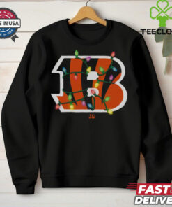 Cincinnati Bengals Primary Logo Holiday Lights T Shirt