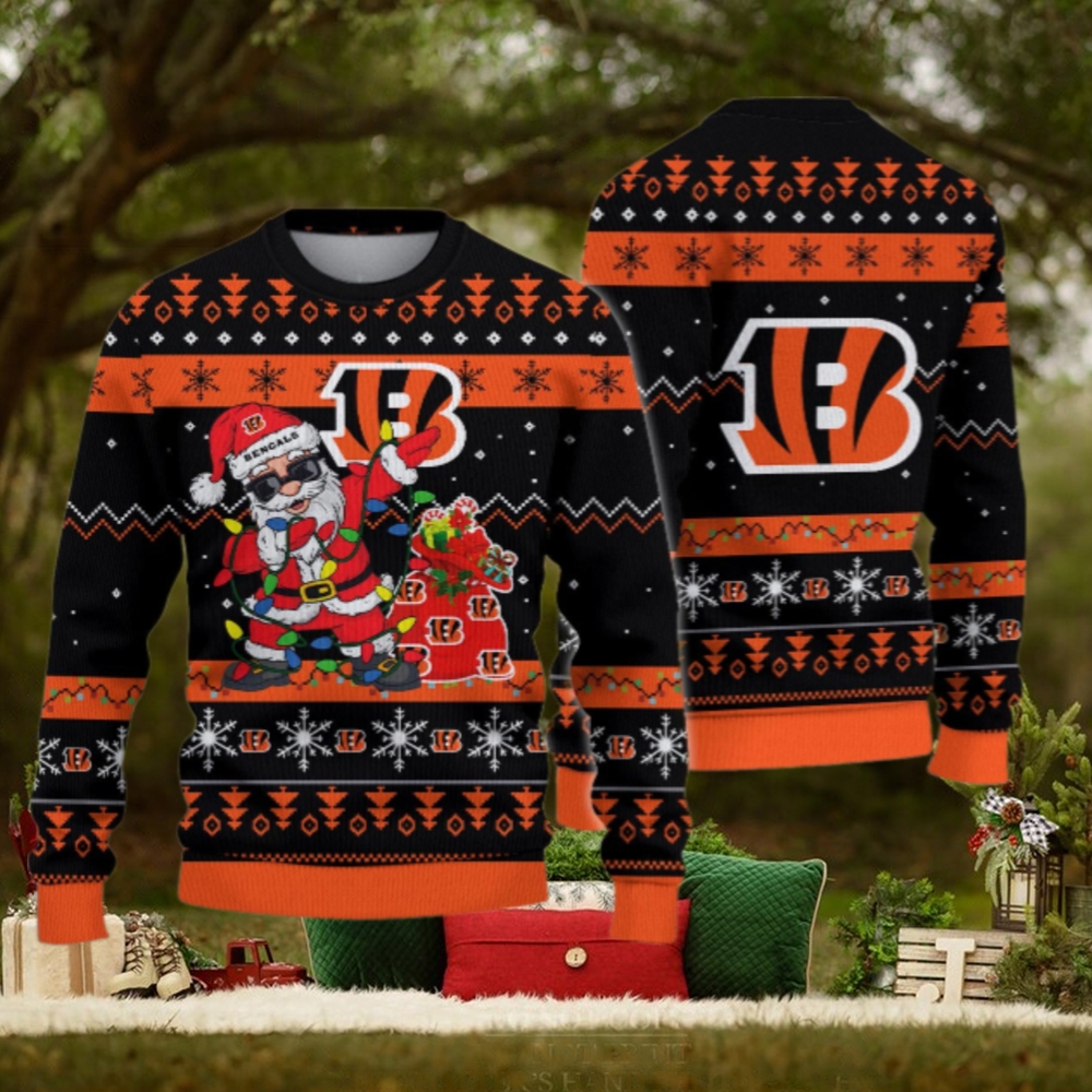 Cincinnati Bengals Santa Claus Ugly Christmas Sweater Cincinnati Bengals Santa Claus Ugly Christmas Sweater