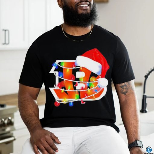 Cincinnati Bengals Santa Hat Christmas Lights T Shirt