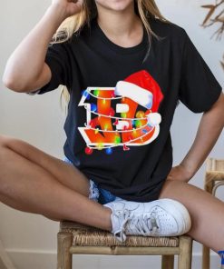 Cincinnati Bengals Santa Hat Christmas Lights T Shirt