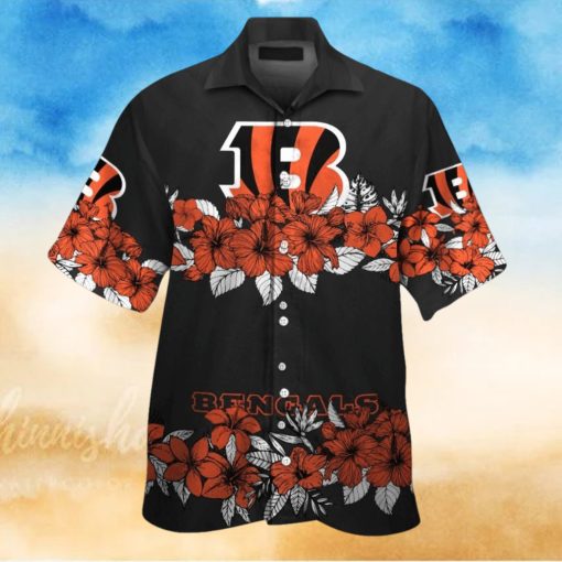 Cincinnati Bengals Short Sleeve Button Up Tropical Hawaiian Shirt VER010