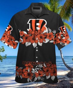 Cincinnati Bengals Short Sleeve Button Up Tropical Hawaiian Shirt VER010