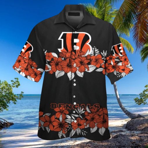 Cincinnati Bengals Short Sleeve Button Up Tropical Hawaiian Shirt VER010