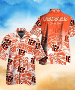 Cincinnati Bengals Short Sleeve Button Up Tropical Hawaiian Shirt VER011