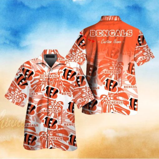 Cincinnati Bengals Short Sleeve Button Up Tropical Hawaiian Shirt VER011