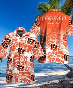 Cincinnati Bengals Short Sleeve Button Up Tropical Hawaiian Shirt VER011