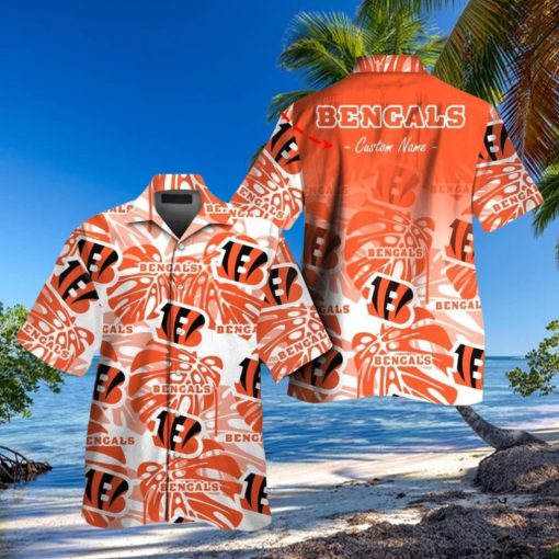 Cincinnati Bengals Short Sleeve Button Up Tropical Hawaiian Shirt VER011