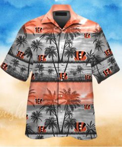 Cincinnati Bengals Short Sleeve Button Up Tropical Hawaiian Shirt VER012