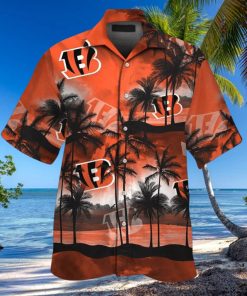 Cincinnati Bengals Short Sleeve Button Up Tropical Hawaiian Shirt VER014