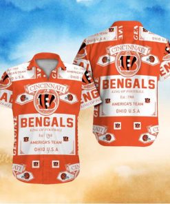 Cincinnati Bengals Short Sleeve Button Up Tropical Hawaiian Shirt VER015