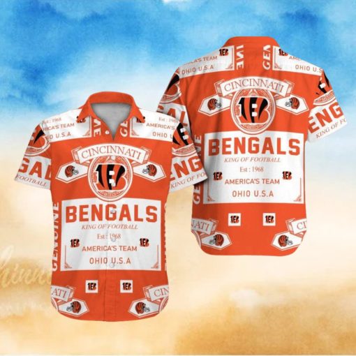 Cincinnati Bengals Short Sleeve Button Up Tropical Hawaiian Shirt VER015