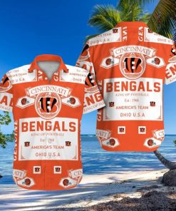 Cincinnati Bengals Short Sleeve Button Up Tropical Hawaiian Shirt VER015